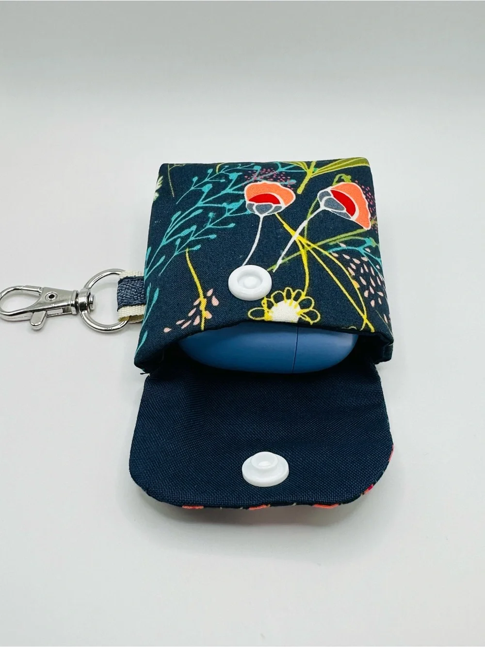 Floral Print Navy Airpod Pouch- Accessories